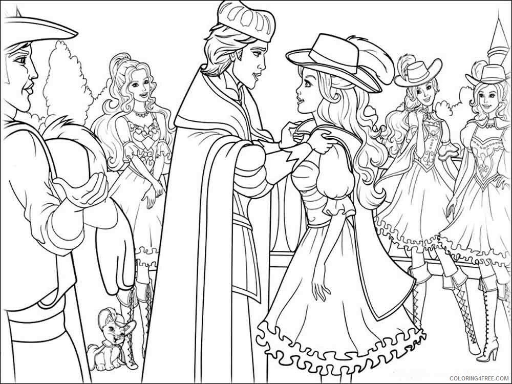 Barbie and the Three Musketeers Coloring Pages for Girls Printable 2021 0169 Coloring4free