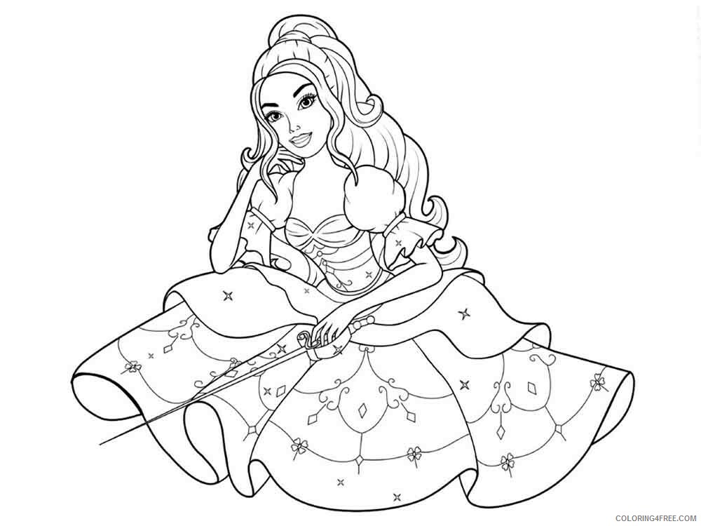 Barbie and the Three Musketeers Coloring Pages for Girls Printable 2021 0171 Coloring4free