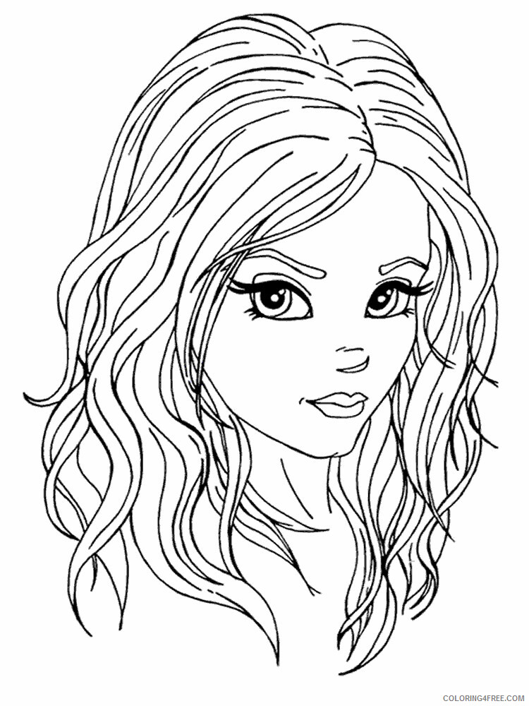 Beautiful Girl Coloring Pages For Girls Beautiful Girl 13 Printable 21 0199 Coloring4free Coloring4free Com