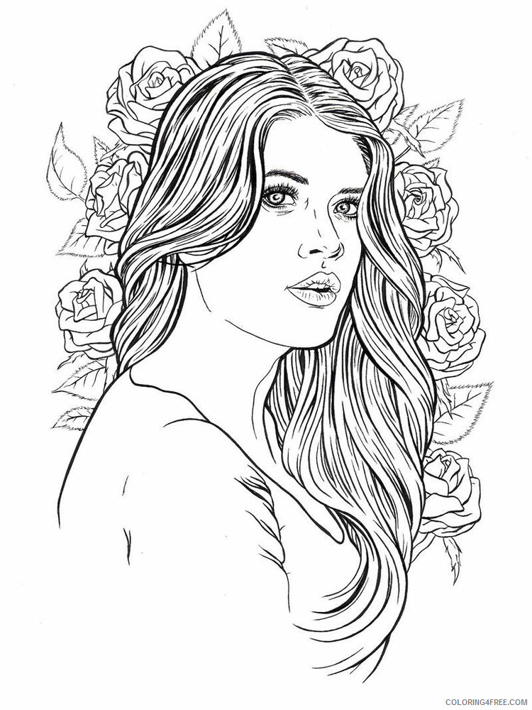 Beautiful Girl Coloring Pages for Girls Beautiful Girl 19 Printable 2021 0205 Coloring4free