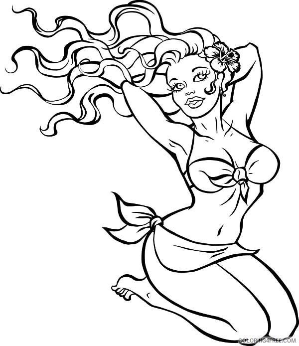 Beautiful Girl Coloring Pages for Girls Hawaii Girl Printable 2021 0216 Coloring4free