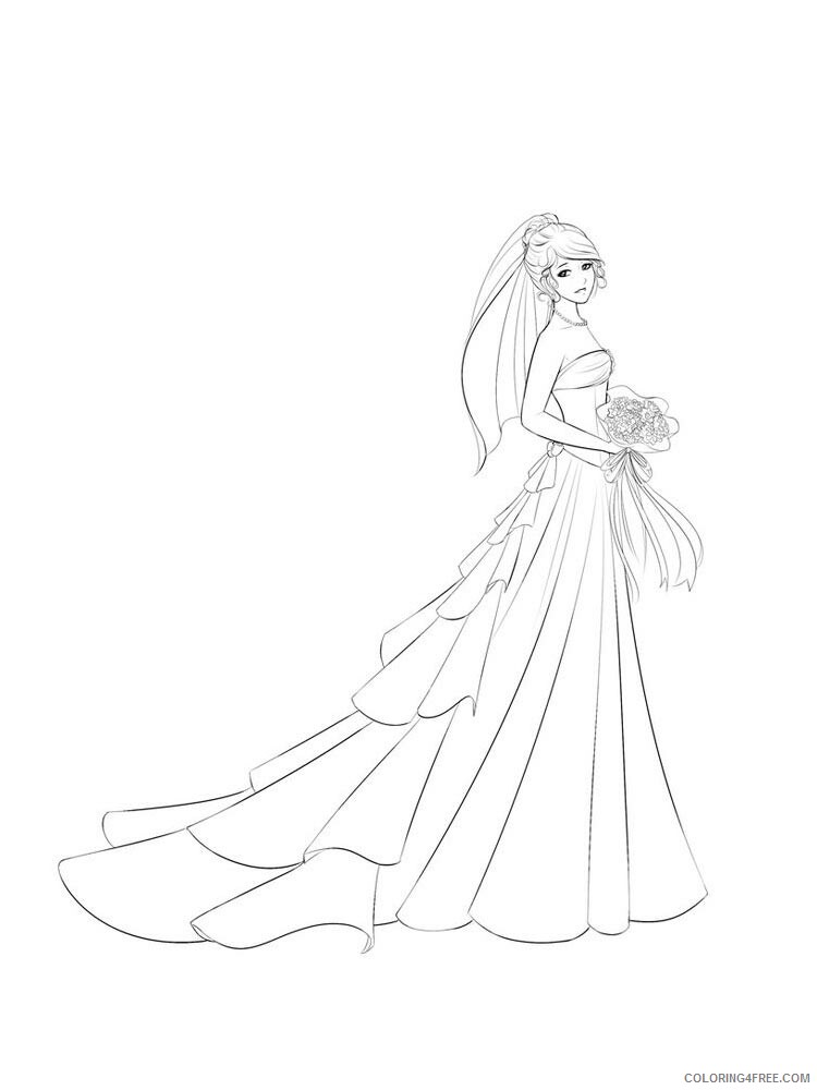 Bride Coloring Pages for Girls bride 2 Printable 2021 0224 Coloring4free