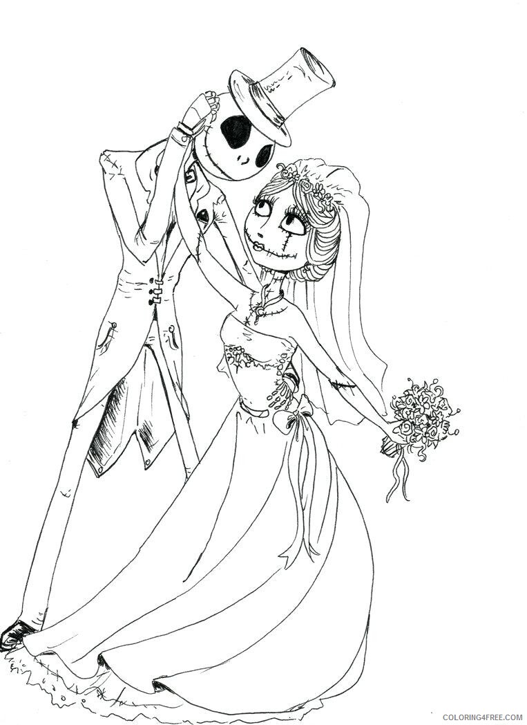 Bride Coloring Pages for Girls corpse bride jack skellington Printable 2021 0217 Coloring4free