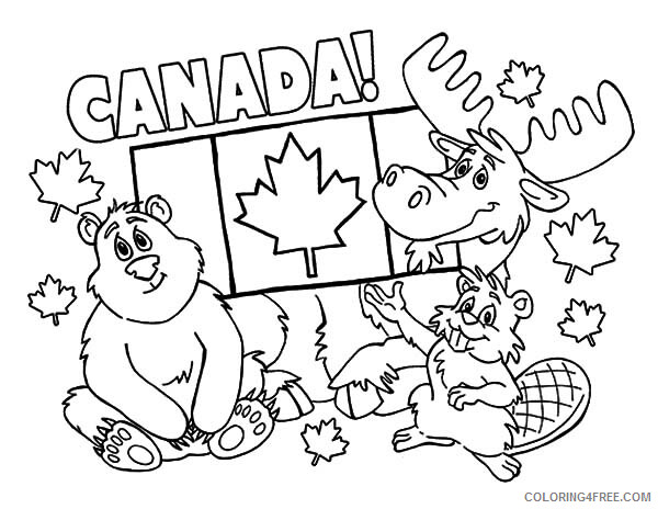 Canada Day Coloring Pages Holiday Canadian Animals On Canada Day Celebration Printable 2021 0048 Coloring4free Coloring4free Com
