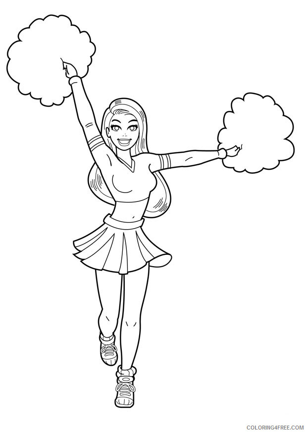 Cheerleader Coloring Pages for Girls Cheerleader For Kids Printable 2021 0265 Coloring4free