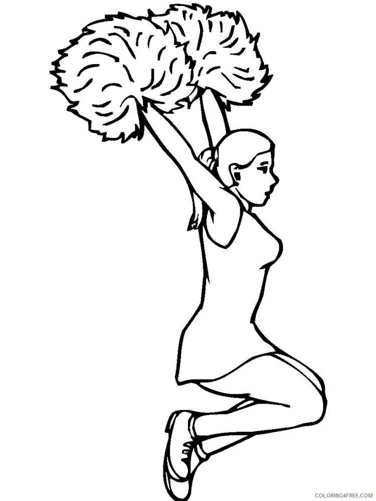 Cheerleader Coloring Pages for Girls cheerleader 14 Printable 2021 0255 Coloring4free