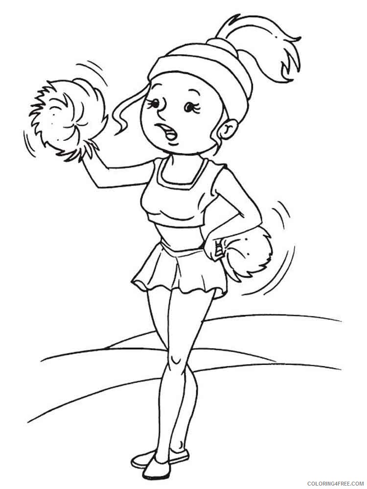 Cheerleader Coloring Pages for Girls cheerleader 6 Printable 2021 0262 Coloring4free