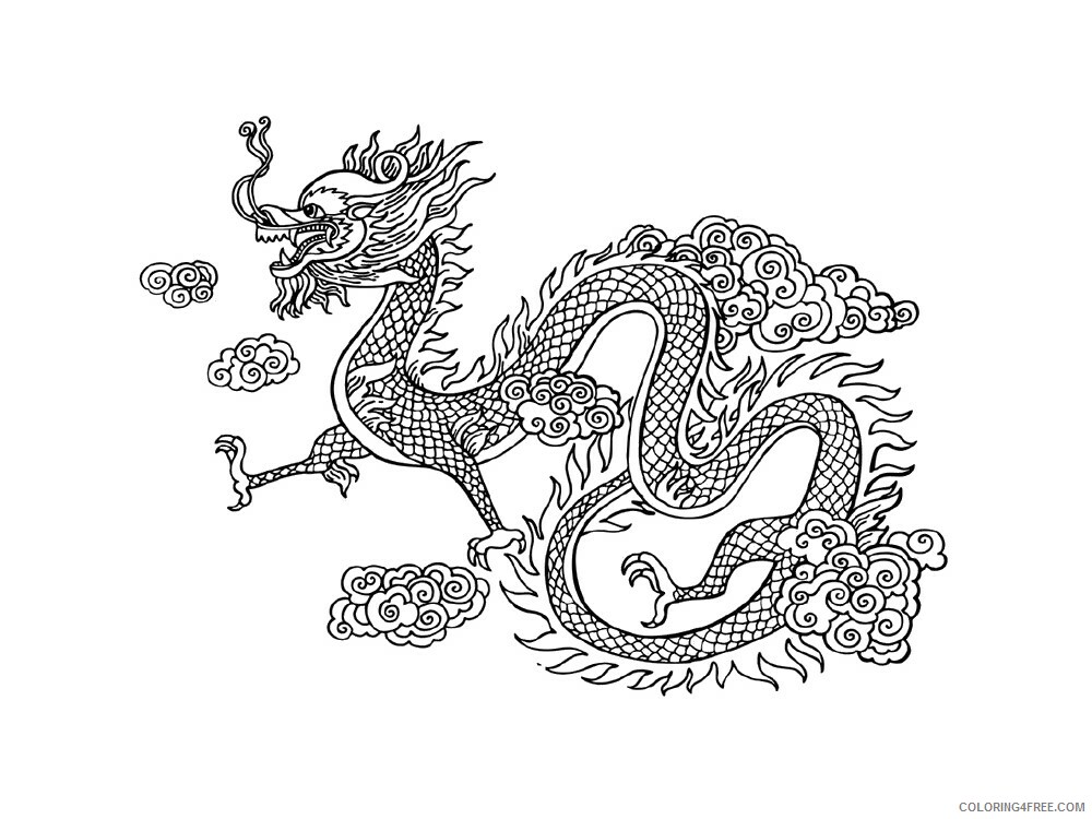 Chinese Dragon Coloring Pages Holiday Chinese Dragon 11 Printable 2021 0052 Coloring4free