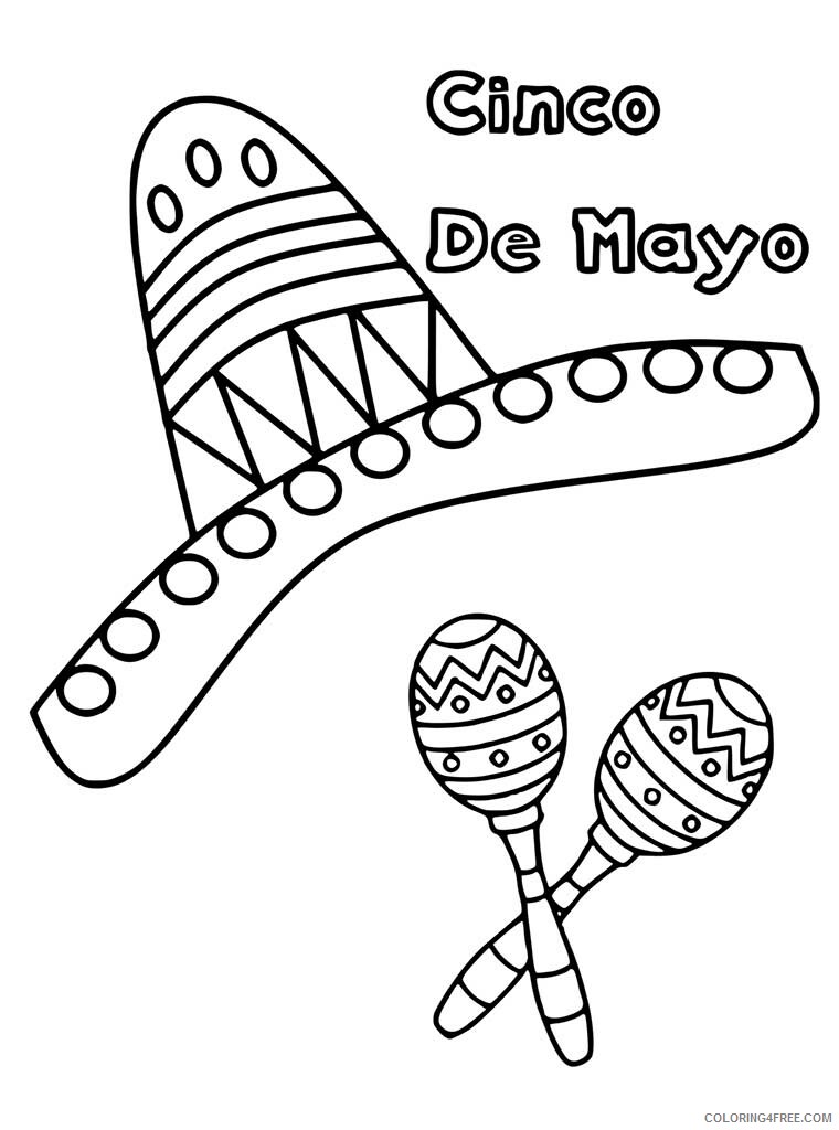 Cinco de Mayo Coloring Pages Holiday Cinco de Mayo Worksheet Printable 2021 0111 Coloring4free