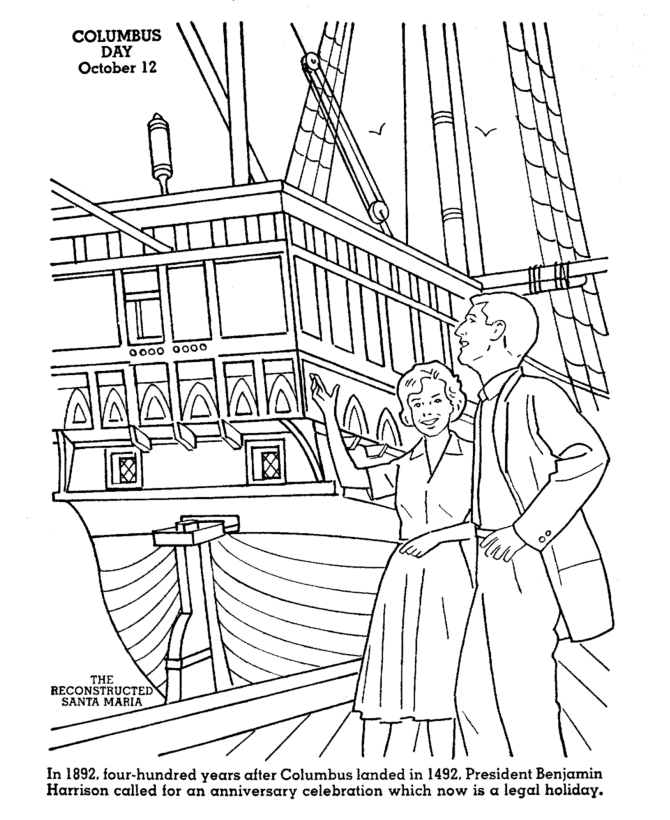 Columbus Day Coloring Pages Holiday Free Columbus Day Printable 2021 0162 Coloring4free
