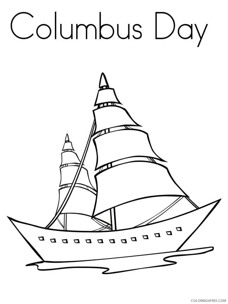 Columbus Day Coloring Pages Holiday columbus day 1 Printable 2021 0144 Coloring4free