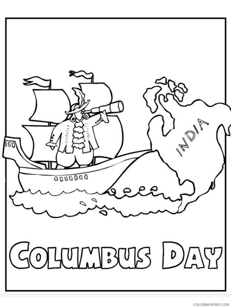 Columbus Day Coloring Pages Holiday columbus day 7 Printable 2021 0150 Coloring4free