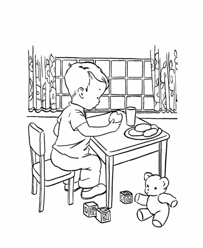 Cookie Coloring Pages for Kids Eating Cookies Printable 2021 096 Coloring4free
