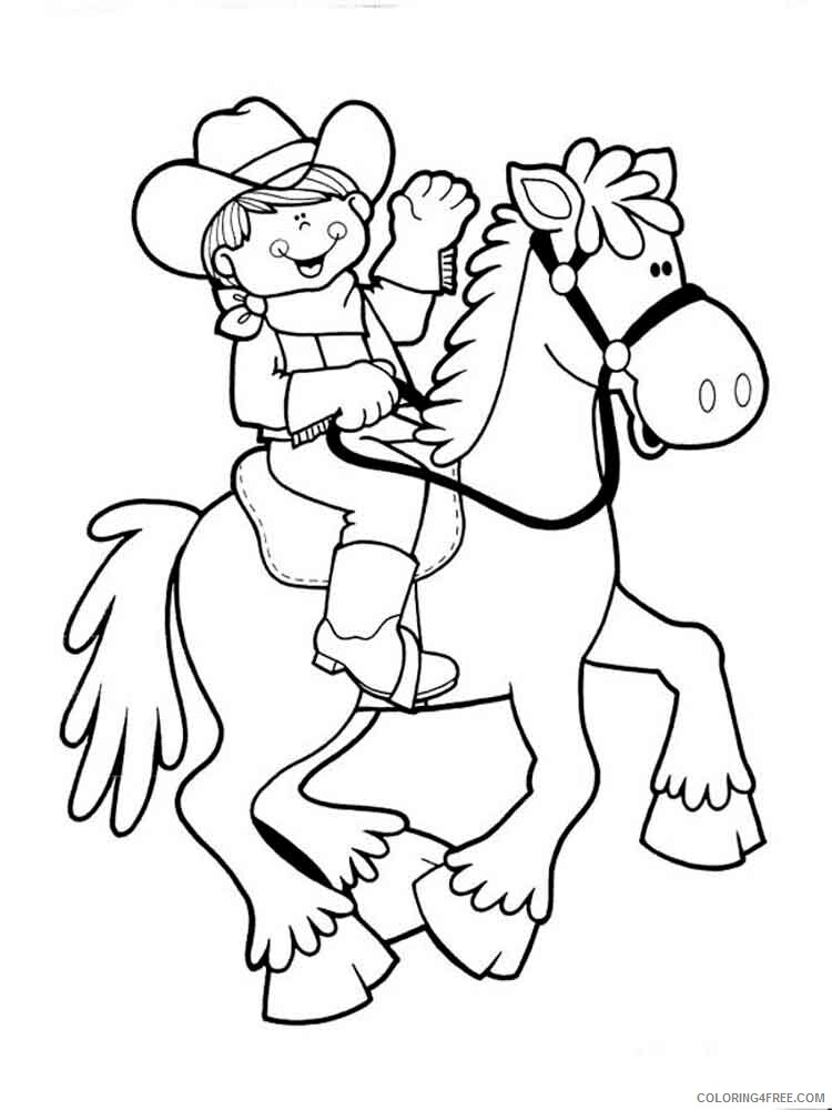 Cowgirl and Horses Coloring Pages for Girls Printable 2021 0289 Coloring4free