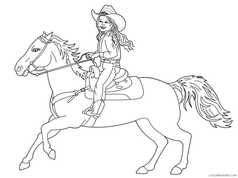Cowgirl and Horses Coloring Pages for Girls Printable 2021 0290 Coloring4free