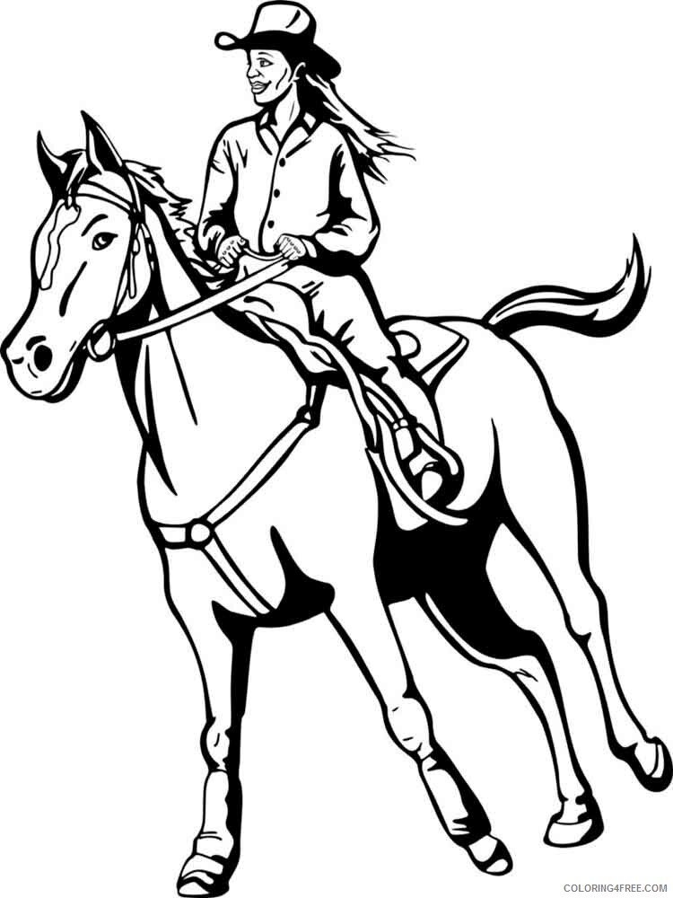Cowgirl and Horses Coloring Pages for Girls Printable 2021 0291 Coloring4free