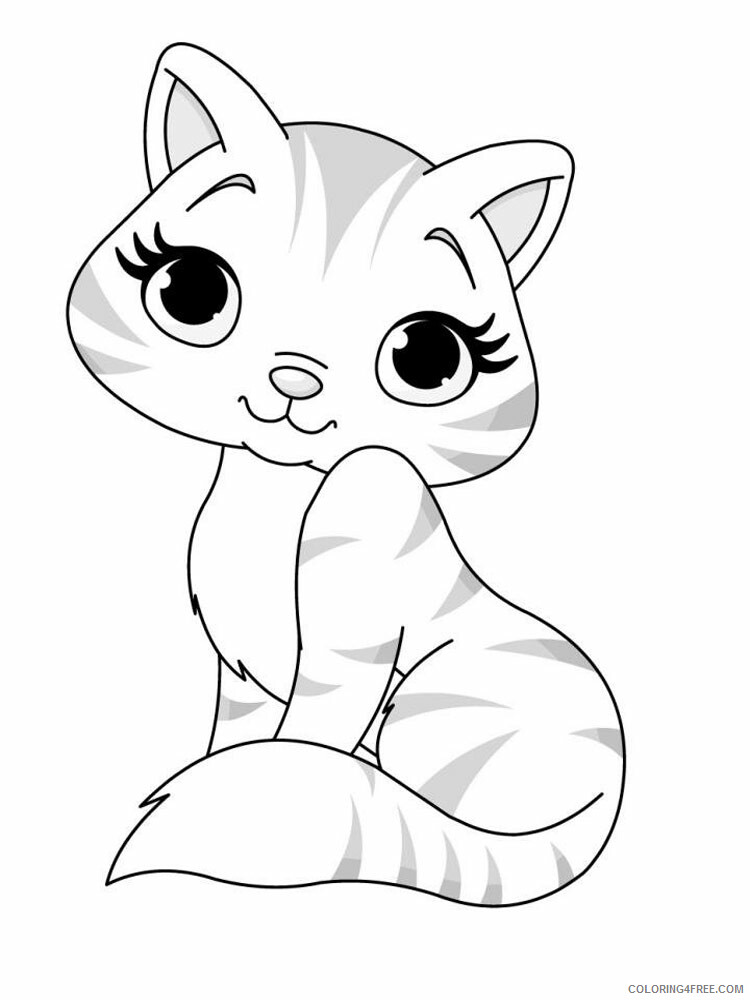 Cute Cats Coloring Pages For Girls Cute Cats 18 Printable 21 0302 Coloring4free Coloring4free Com