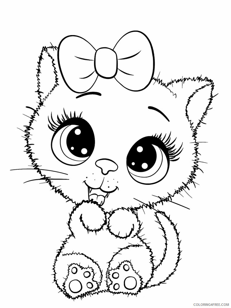 Cute Cats Coloring Pages For Girls Cute Cats 4 Printable 21 0306 Coloring4free Coloring4free Com