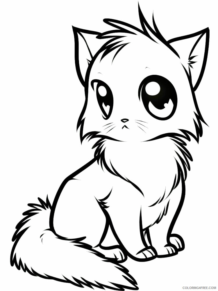 Cute Cats Coloring Pages For Girls Cute Cats 6 Printable 21 0308 Coloring4free Coloring4free Com