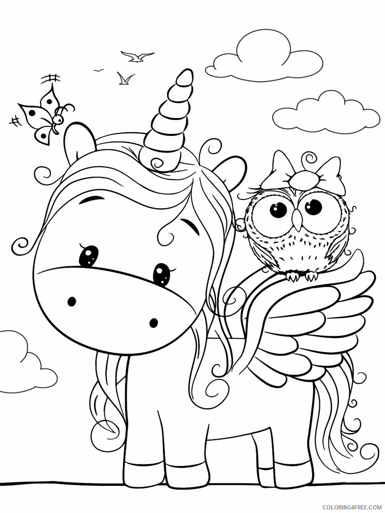Cute Unicorns Coloring Pages for Girls CUTE UNICORNS 4 Printable 2021 0329 Coloring4free