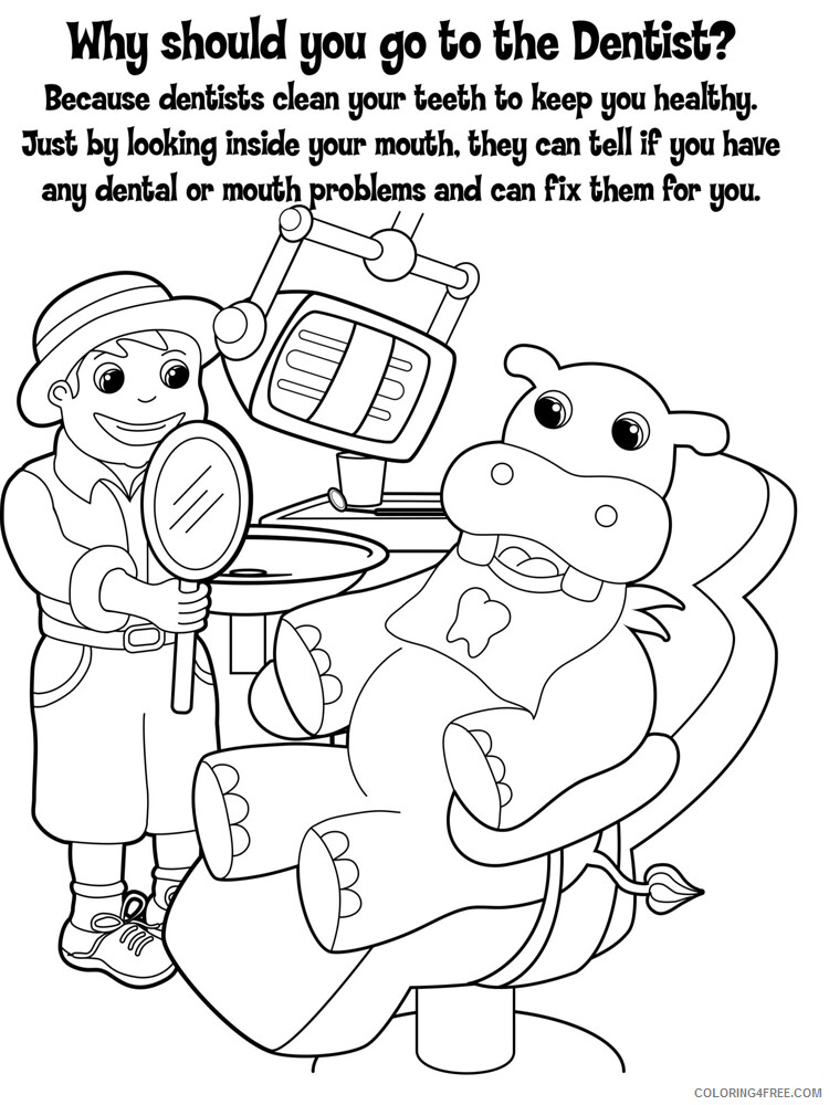 Dentist Coloring Pages for Kids Dentist 7 Printable 2021 116 Coloring4free