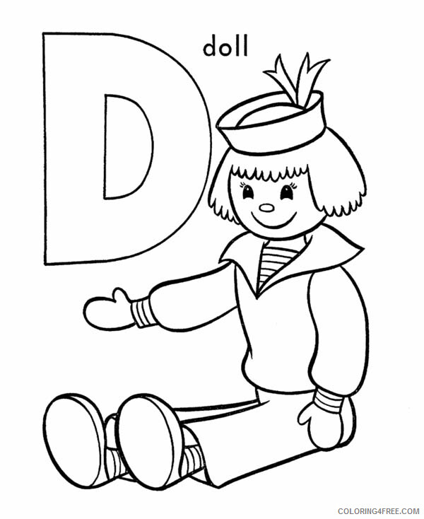 Doll Coloring Pages for Girls Alphabet Letter D for Doll Printable 2021 0339 Coloring4free