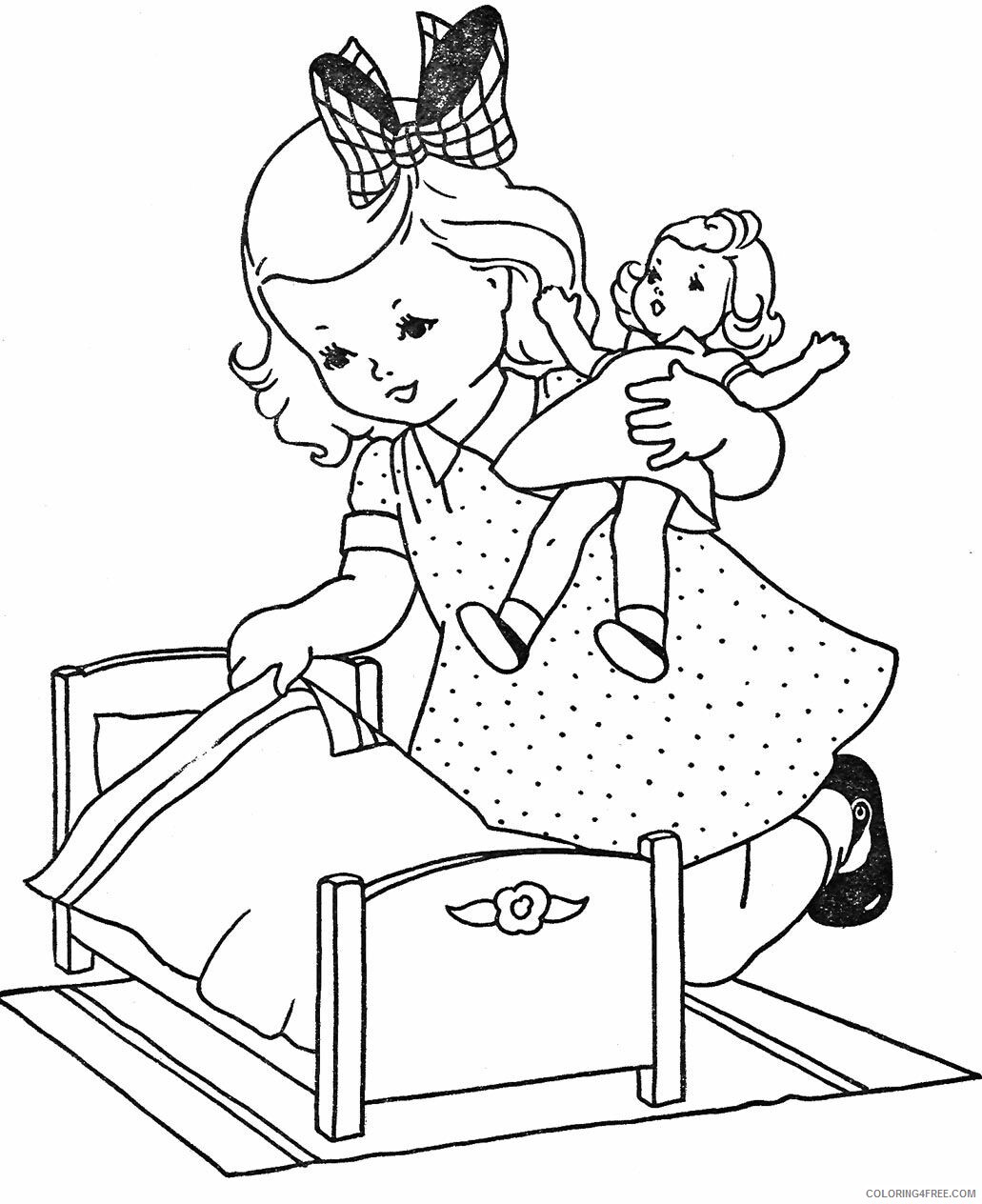 Doll Coloring Pages for Girls Baby Doll Printable 2021 0342 Coloring4free