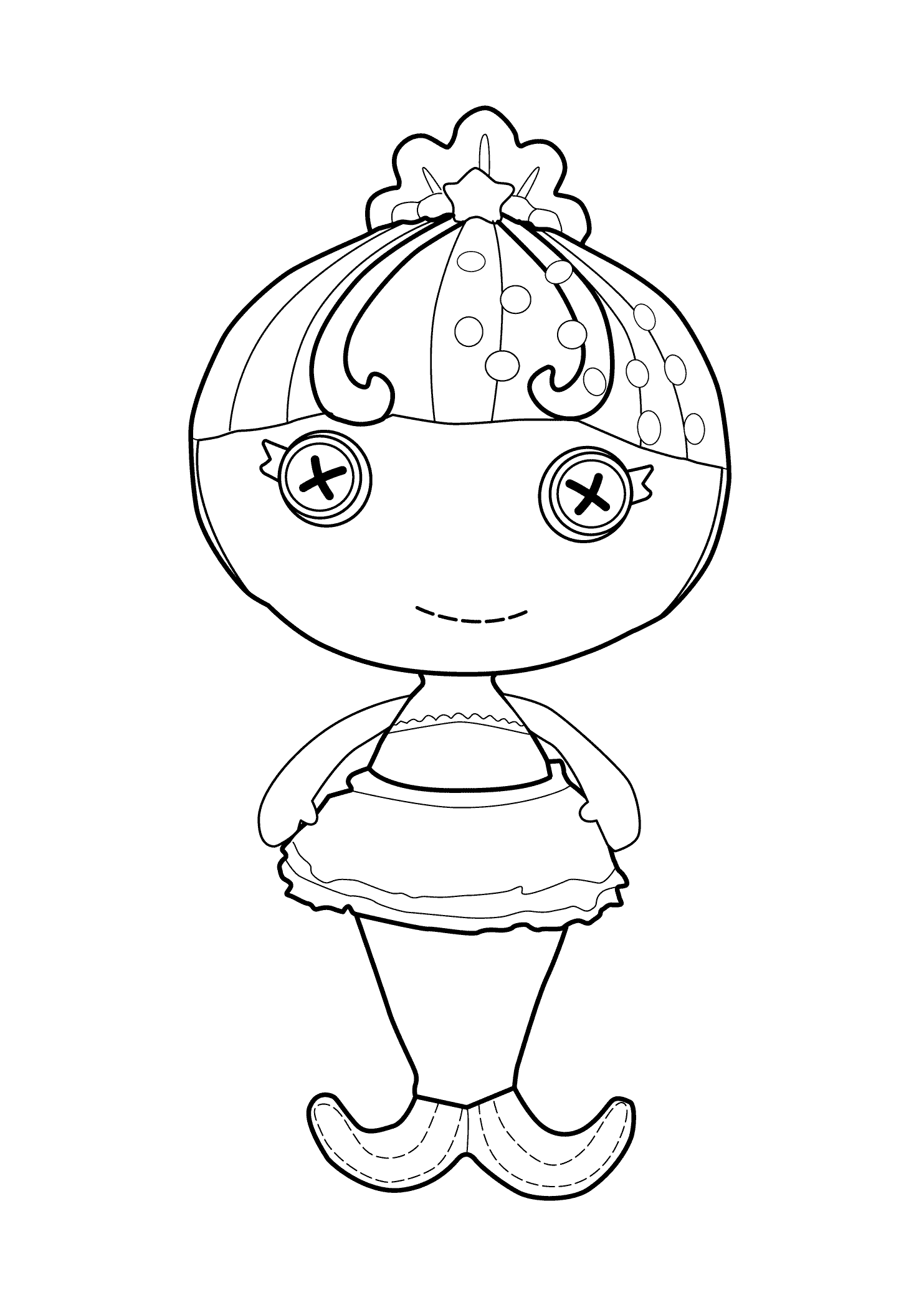 Doll Coloring Pages for Girls Button Eye Doll Printable 2021 0343 Coloring4free