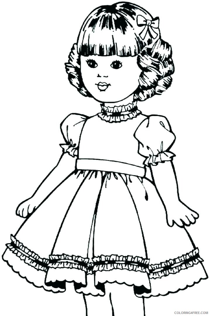 Doll Coloring Pages for Girls Cute Girl Doll Printable 2021 0345 Coloring4free