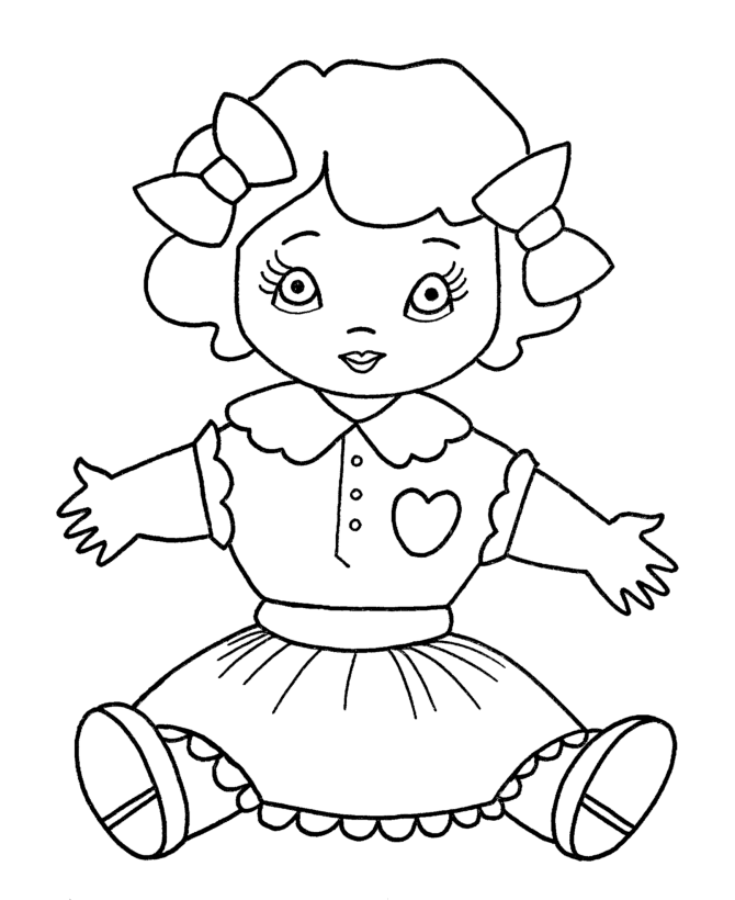 Doll Coloring Pages for Girls Doll Toy Printable 2021 0388 Coloring4free