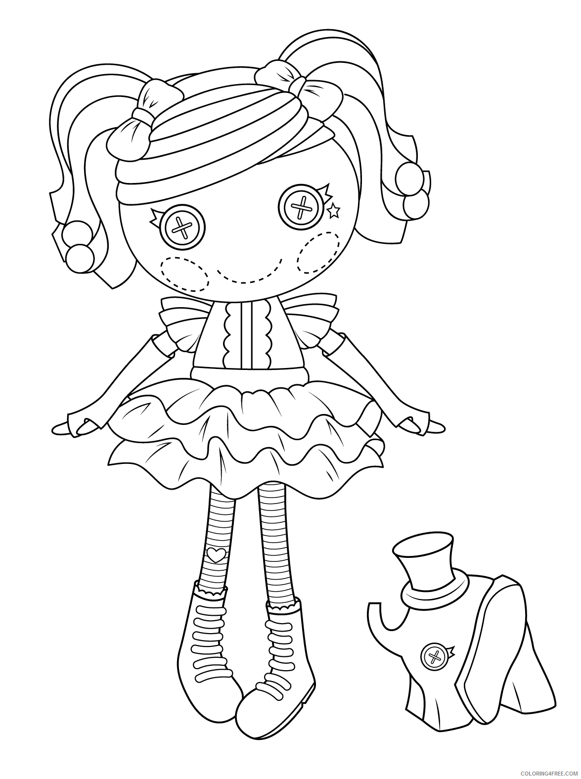 Doll Coloring Pages for Girls Pretty Button Doll Printable 2021 0402 Coloring4free