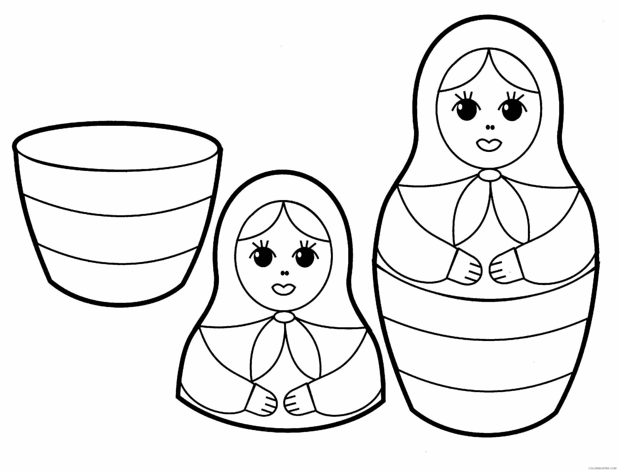 Doll Coloring Pages for Girls Russian Doll Toy Printable 2021 0408 Coloring4free