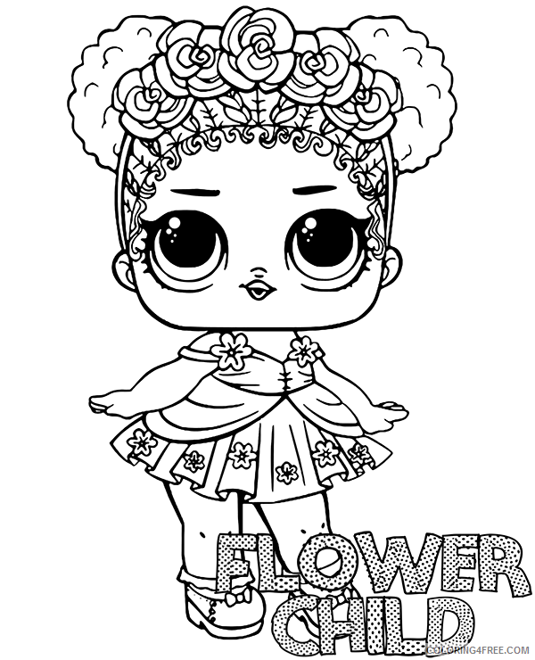 Doll Coloring Pages for Girls flower child doll lol surprise Printable 2021 0337 Coloring4free
