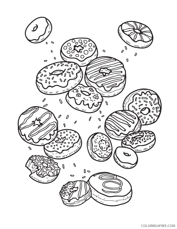 Donut Coloring Pages for Kids Donut Celebration Printable 2021 144 Coloring4free