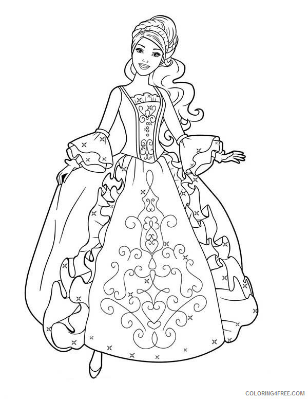 Dress Coloring Pages for Girls Aramina in Beautiful Ball Dress Printable 2021 Coloring4free