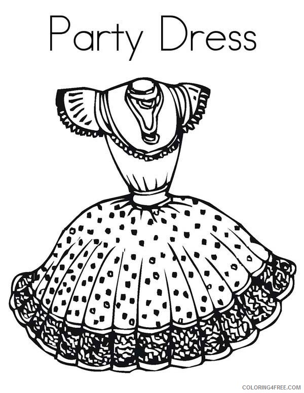 Dress Coloring Pages for Girls Dress for Formal Party Printable 2021 0426 Coloring4free