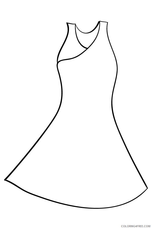 Dress Coloring Pages for Girls Evening Dress Printable 2021 0429 Coloring4free