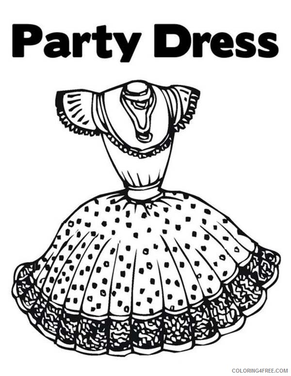 Dress Coloring Pages for Girls Lovely Party Dress Printable 2021 0432 Coloring4free