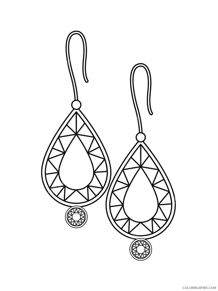 Earring Coloring Pages for Girls earring 4 Printable 2021 0440 Coloring4free
