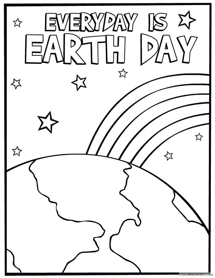 Earth Day Coloring Pages Holiday Every Day is Earth Day Sheet Printable 2021 0212 Coloring4free