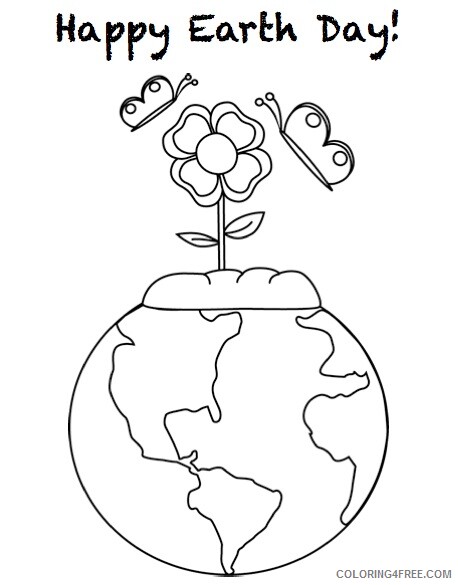 Earth Day Coloring Pages Holiday Happy Earth Day Printable 2021 0216 Coloring4free