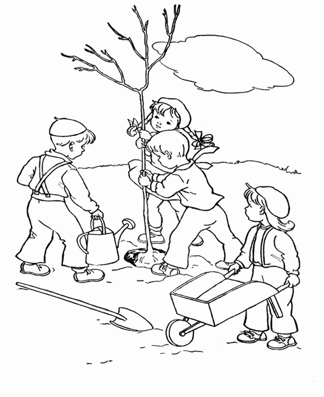 Earth Day Coloring Pages Holiday Plant a Tree on Earth Day Printable 2021 0222 Coloring4free