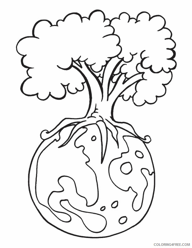 Earth Day Coloring Pages Holiday Tree Earth Day Printable 2021 0229 Coloring4free