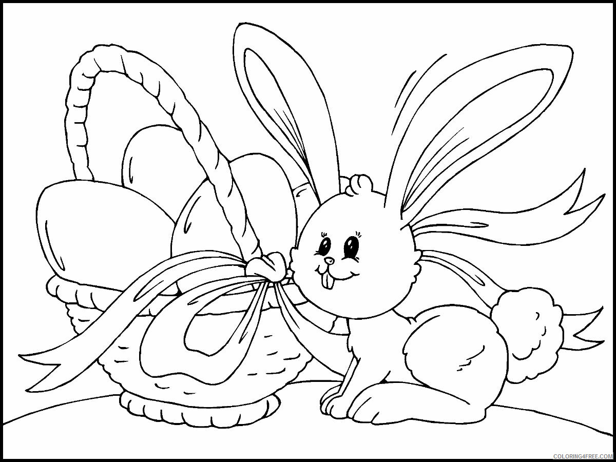 Easter Basket Coloring Pages Holiday 1528684351_bunnyandeasterbasketa4 Printable 2021 0367 Coloring4free