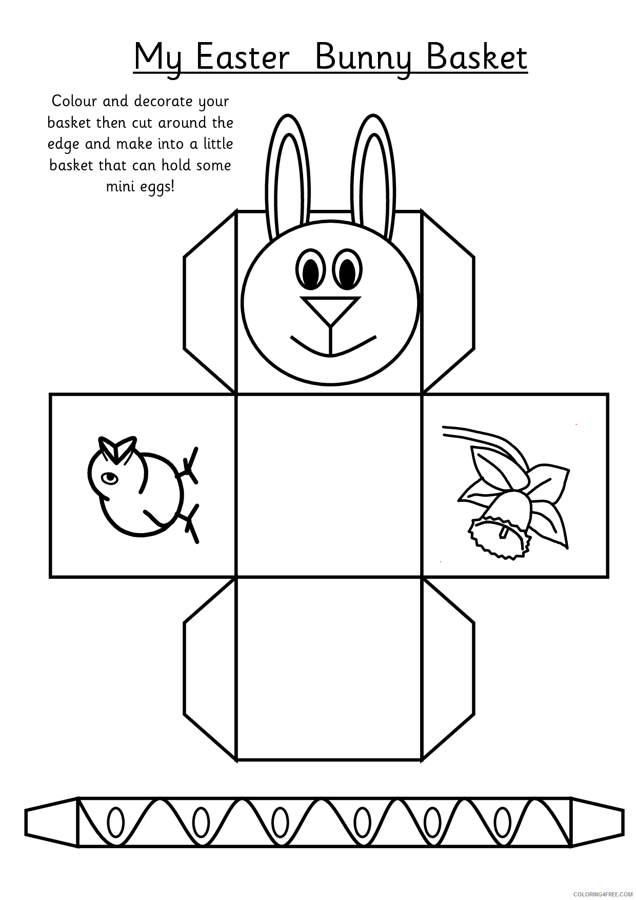 Easter Basket Coloring Pages Holiday Easter Basket Activity Cutout Sheet Printable 2021 0370 Coloring4free
