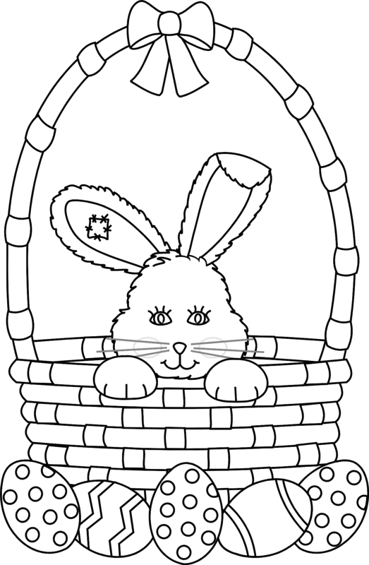 Easter Basket Coloring Pages Holiday Easter Bunny In Basket Printable 2021 0381 Coloring4free