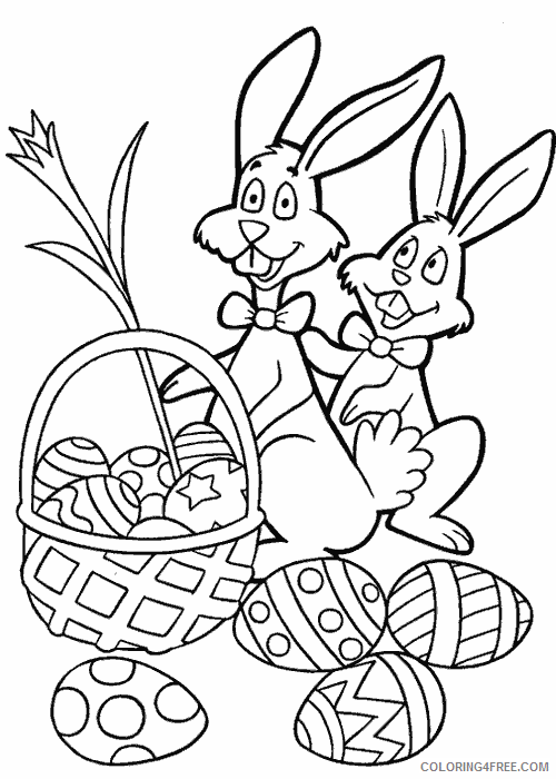 Easter Basket Coloring Pages Holiday Easter Bunny with Basket Printable 2021 0383 Coloring4free