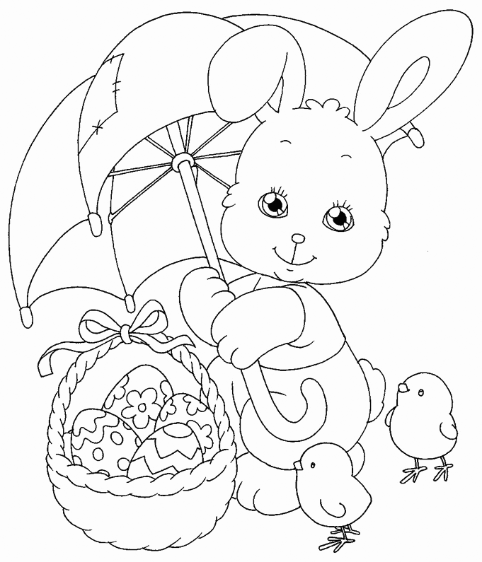 Easter Basket Coloring Pages Holiday Easter Bunny with Egg Basket Printable 2021 0385 Coloring4free