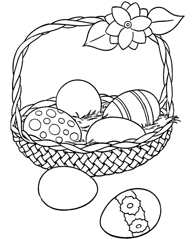 Easter Basket Coloring Pages Holiday Easter Egg Basket Printable 2021 0387 Coloring4free