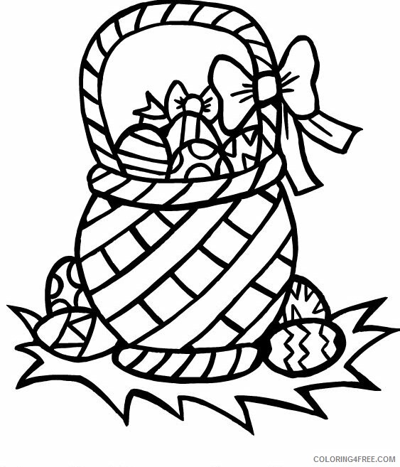 Easter Basket Coloring Pages Holiday Easter Eggs Basket Printable 2021 0388 Coloring4free